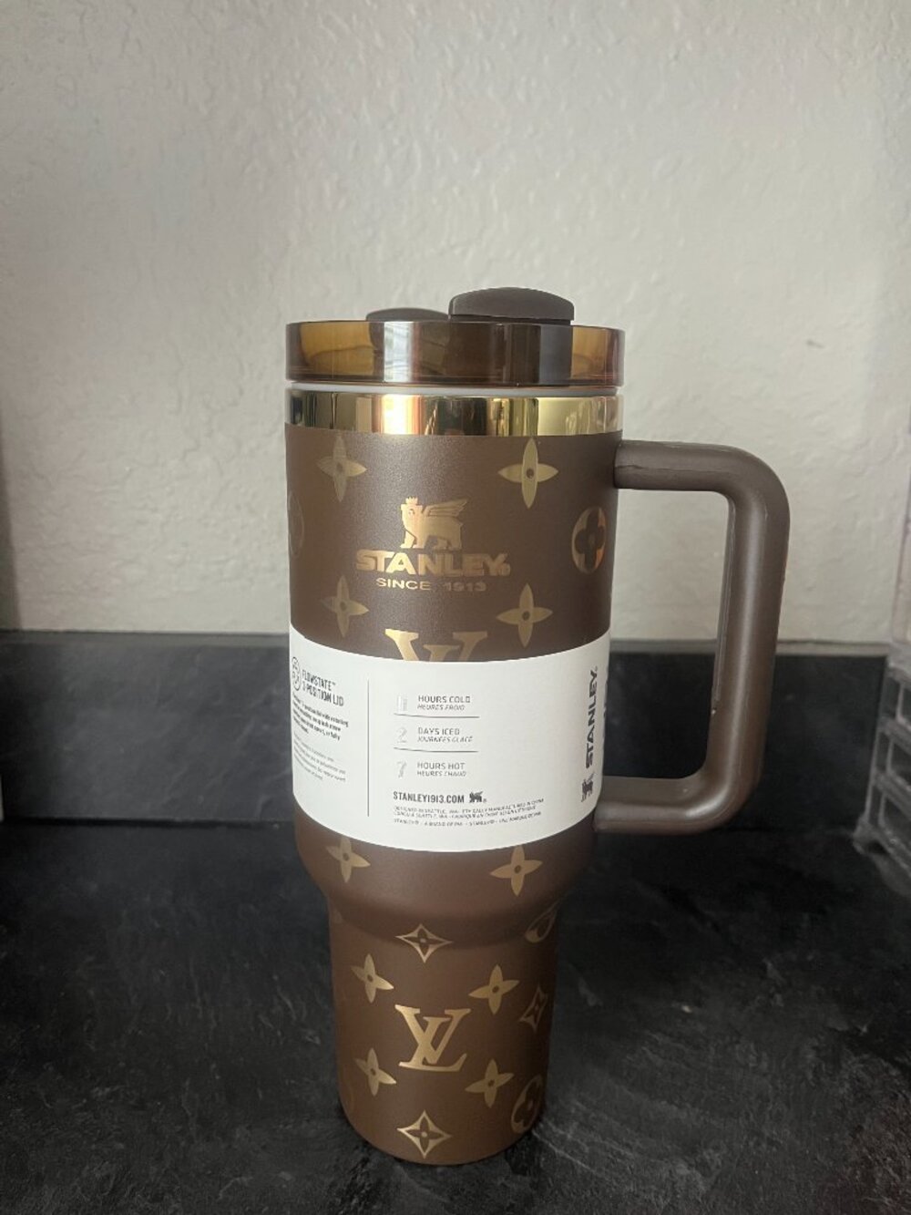 Stanley Brown and Gold Chocolate Quencher Tumbler with Handle NEW - Picture 2 of 5